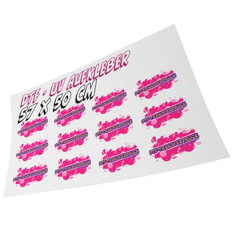 DTF UV Aufkleber Bogen 57cm x50cm (RubOn Sticker)