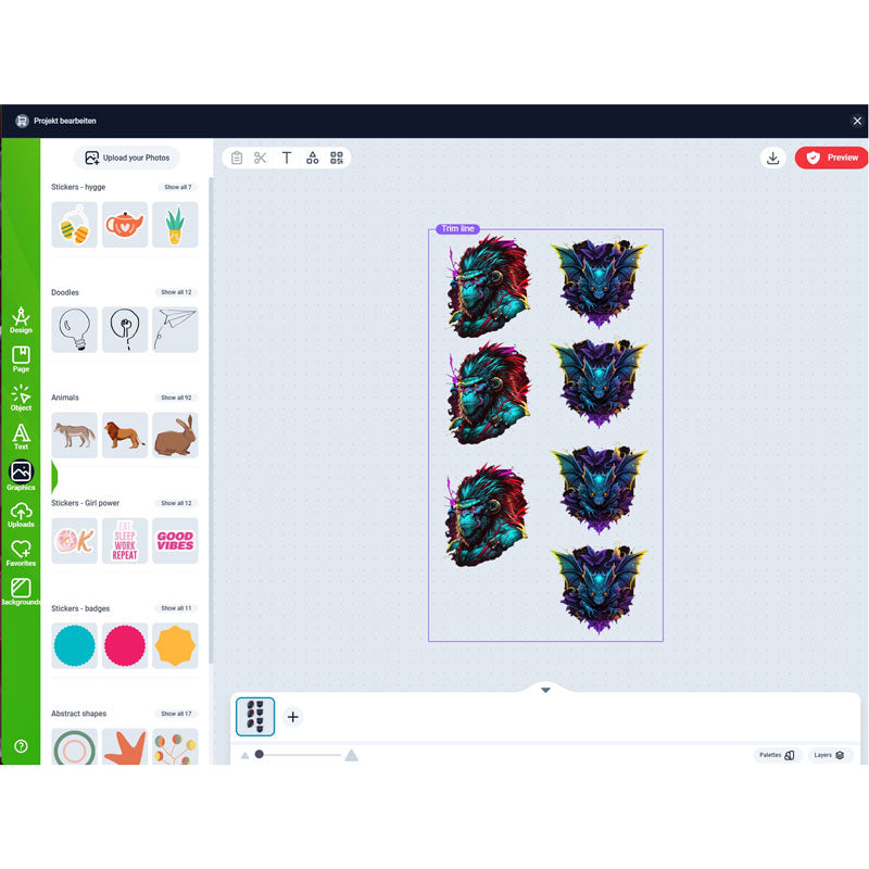 Online Design Gang Sheet - Standard DTF Transferdruck 570x1000 mm